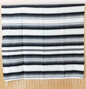 Serape Mexican Blankets - White/Gray