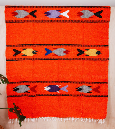 Pescado Design Mexican Blankets - Orange