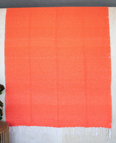 Solid Woven Color Mexican Blankets - Orange