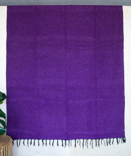 Solid Woven Color Mexican Blankets - Purple
