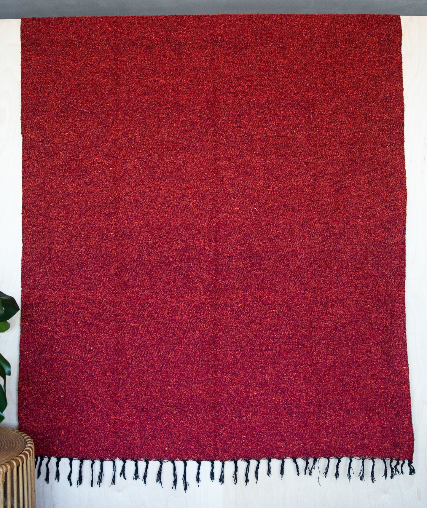 Solid Woven Color Mexican Blankets - Red