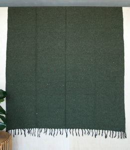 Solid Woven Color Mexican Blankets - Dark Green