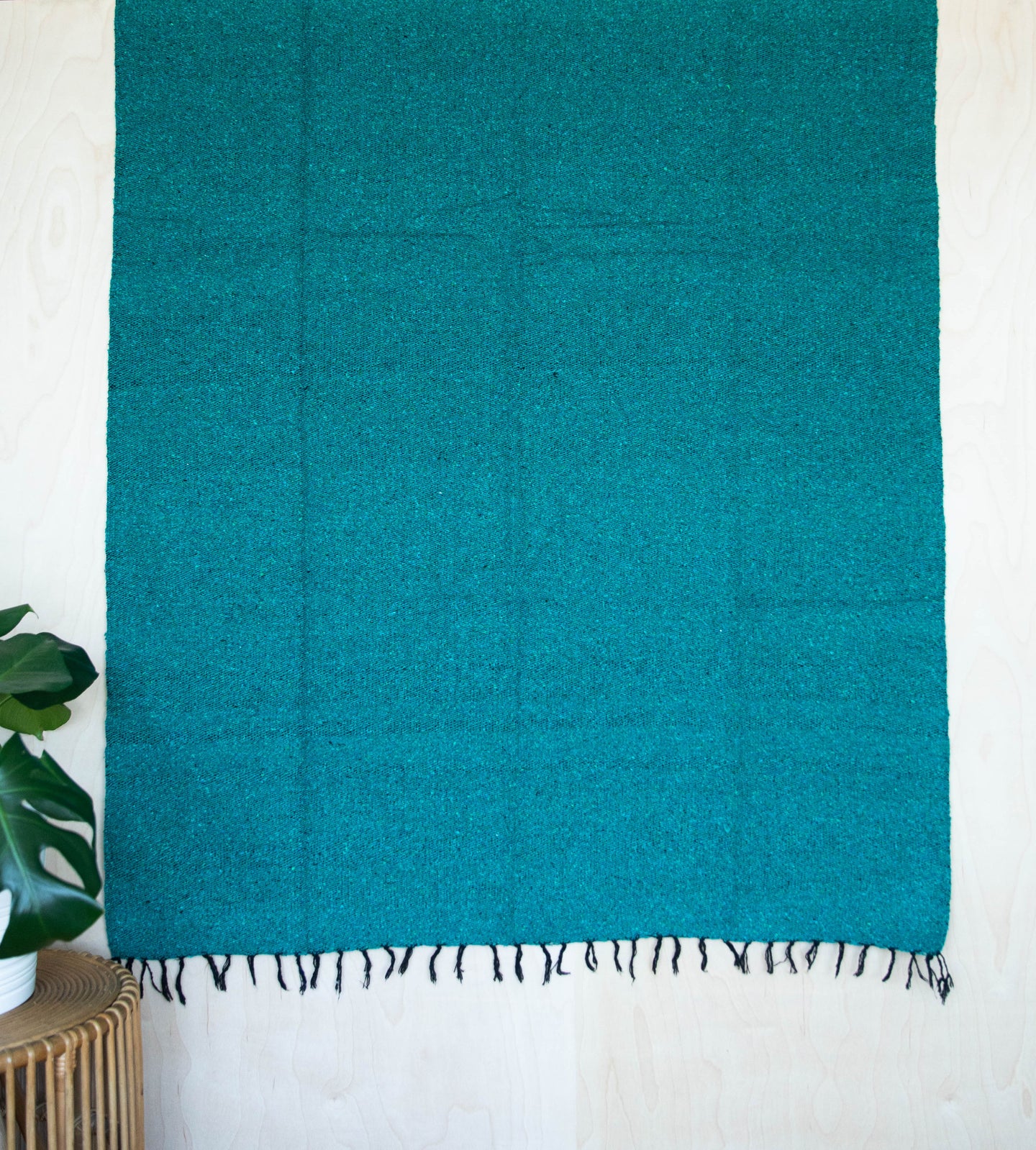 Solid Woven Color Mexican Blankets - Teal