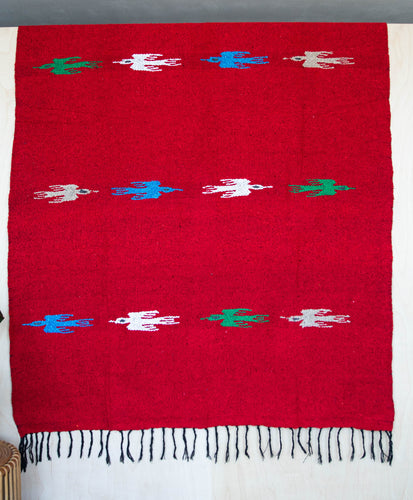 Pajaro Design Mexican Blankets - Red