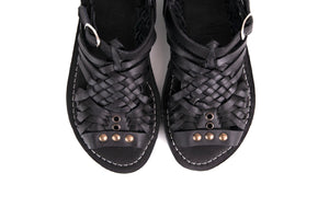 SIDREY Women's Pihuamo Mexican Huarache Sandals - Black
