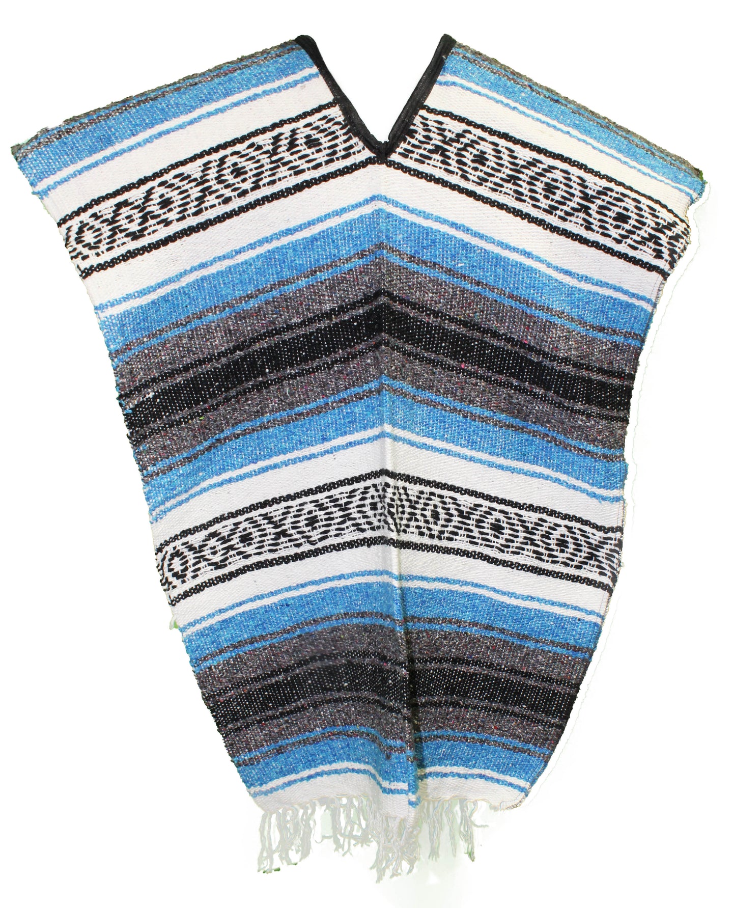 SIDREY Traditional Mexican Poncho - Turquoise
