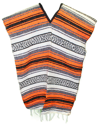 SIDREY Traditional Mexican Poncho - Orange
