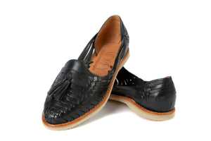 SIDREY Tassel Style Huarache Sandals - Black