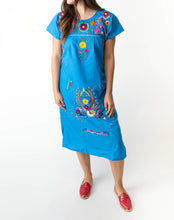 Load image into Gallery viewer, SIDREY Mexican Embroidered Pueblo Dress - Turquoise
