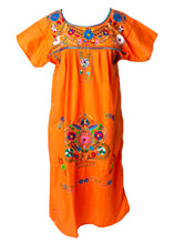 Load image into Gallery viewer, SIDREY Mexican Embroidered Pueblo Dress - Orange