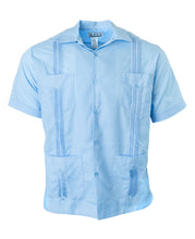 Load image into Gallery viewer, SIDREY Men&#39;s Mexican Guayabera Classic Shirt - Light Blue