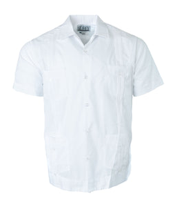 SIDREY Men's Mexican Guayabera Classic Shirt - White