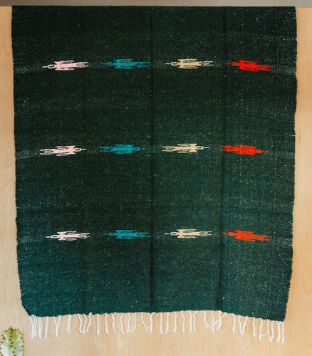 Pajaro Design Mexican Blankets - Dark Green