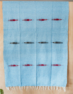 Pajaro Design Mexican Blankets - Light Blue