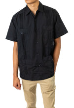 Load image into Gallery viewer, SIDREY Men&#39;s Mexican Guayabera Classic Shirt - Black