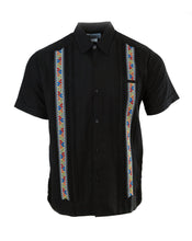 Load image into Gallery viewer, SIDREY Men&#39;s Mexican Guayabera Alegre Shirt - Black