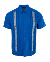 Load image into Gallery viewer, SIDREY Men&#39;s Mexican Guayabera Alegre Shirt - Royal Blue
