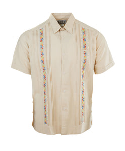 SIDREY Men's Mexican Guayabera Alegre Shirt - Creme