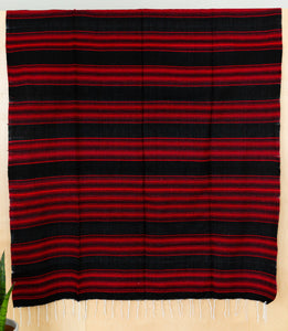 Serape Mexican Blankets - Black /Red
