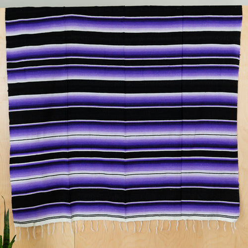 Serape Mexican Blankets - Purple/Black