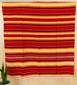 Serape Mexican Blankets - Red/Sun Yellow