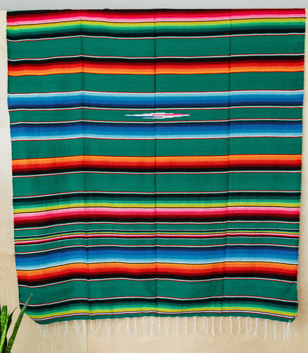 Serape Mexican Blankets - Multi Green