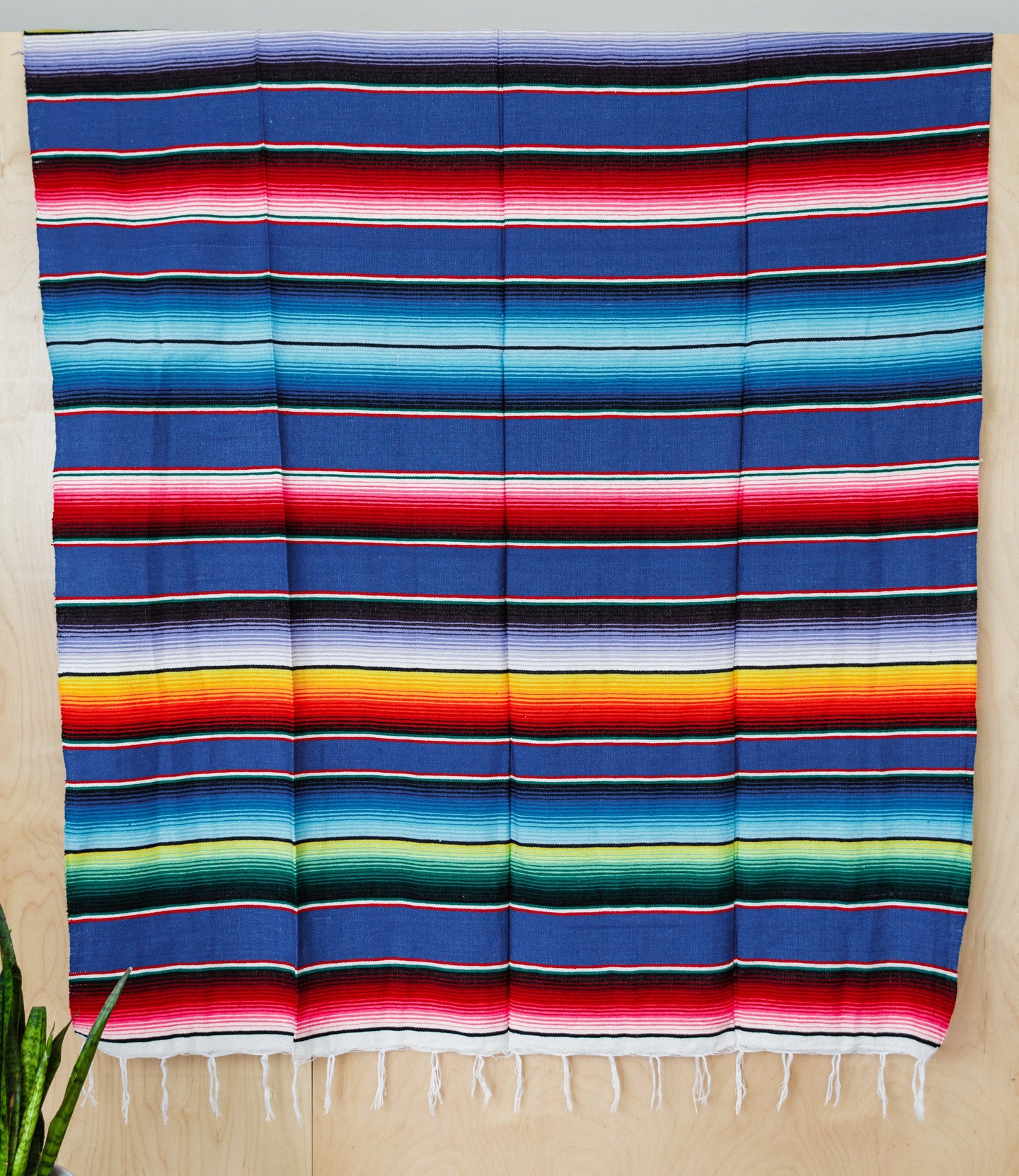 Serape Mexican Blankets - Multi Royal Blue