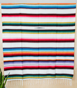 Serape Mexican Blankets - Multi White