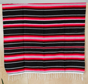 Serape Mexican Blankets - Pink/Black