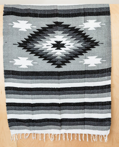 Diamante Design Mexican Blankets - Gray #1