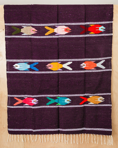 Pescado Design Mexican Blankets - Burgundy