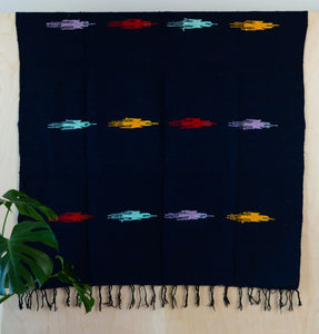 Pajaro Design Mexican Blankets - Navy Blue