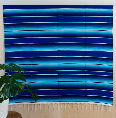 Serape Mexican Blankets - Blue #3