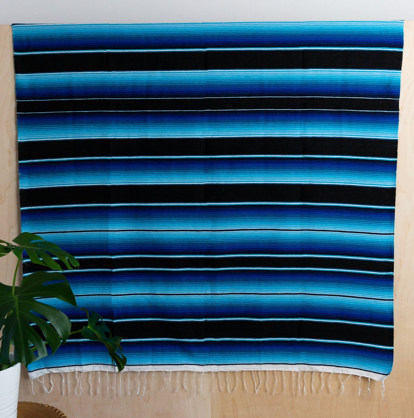 Serape Mexican Blankets - Blue/Black