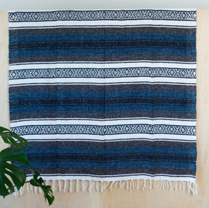 Traditional Mexican Blankets - Navy Blue