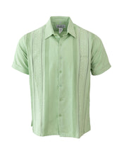 Load image into Gallery viewer, SIDREY Men&#39;s Mexican Guayabera Rejilla Shirt - Fern Green
