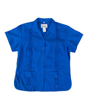 Load image into Gallery viewer, SIDREY Women&#39;s Mexican Guayabera Classic Shirt - Royal Blue