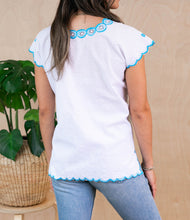 Load image into Gallery viewer, SIDREY Mexican Embroidered Flor Blouse - White