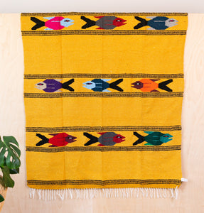 Pescado Design Mexican Blankets - Yellow
