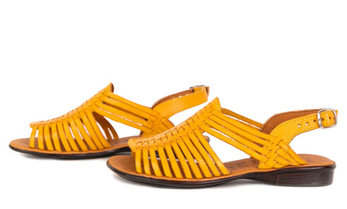 SIDREY Women's Mayo Mexican Huarache Sandals - Yellow