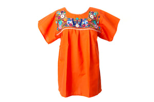 SIDREY Mexican Embroidered Pueblo Blouse - Orange