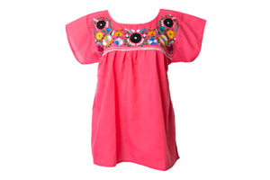 SIDREY Mexican Embroidered Pueblo Blouse - Pink