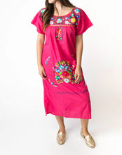 Load image into Gallery viewer, SIDREY Mexican Embroidered Pueblo Dress - Pink