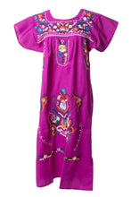 Load image into Gallery viewer, SIDREY Mexican Embroidered Pueblo Dress - Magenta