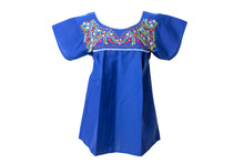 Load image into Gallery viewer, SIDREY Mexican Embroidered Pueblo Blouse - Royal Blue