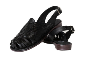 SIDREY Women's Closed Toe Mexican Huarache Sandals - Black