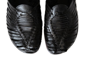 SIDREY Women's Closed Toe Mexican Huarache Sandals - Black