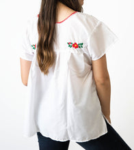 Load image into Gallery viewer, SIDREY Mexican Embroidered Pueblo Blouse - White